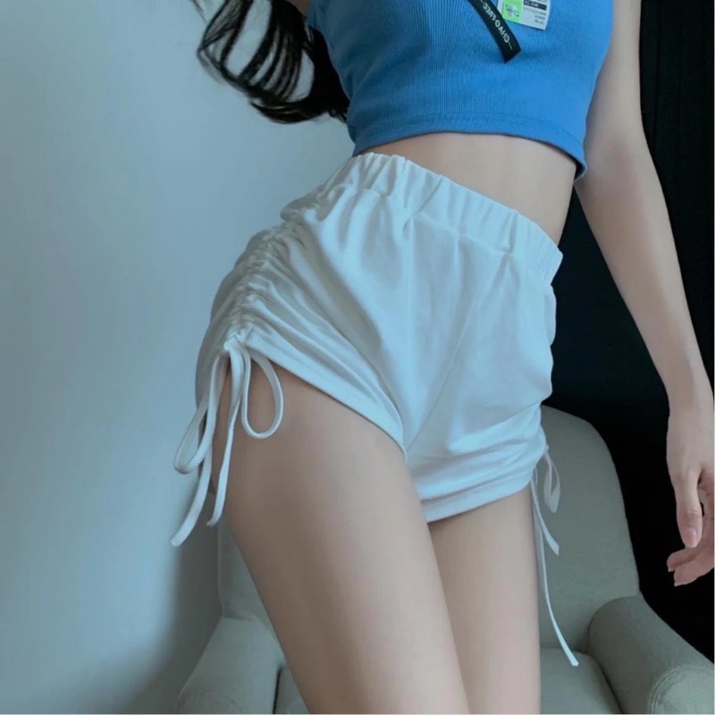 Quần đùi dây rút 2 bên đen trắng xám