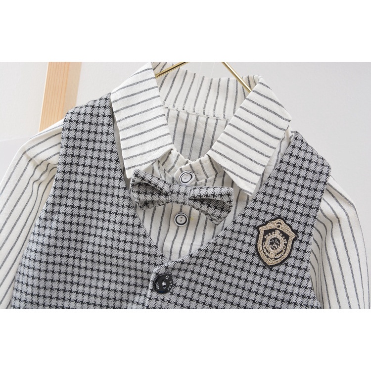Set Vest 4 chi tiết cho bé trai cực xịn, gile cho bé phong cách Hàn Quốc - HONGVYBABY Có ảnh thật