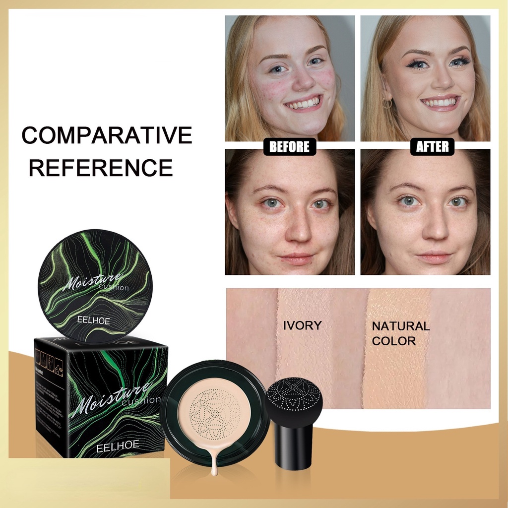 Kem Nền BB Dạng Air Cushion Dưỡng Ẩm Che Khuyết Điểm Làm Trắng Da Lâu Trôi Kèm Mút Trang Điểm Đầu Nấm