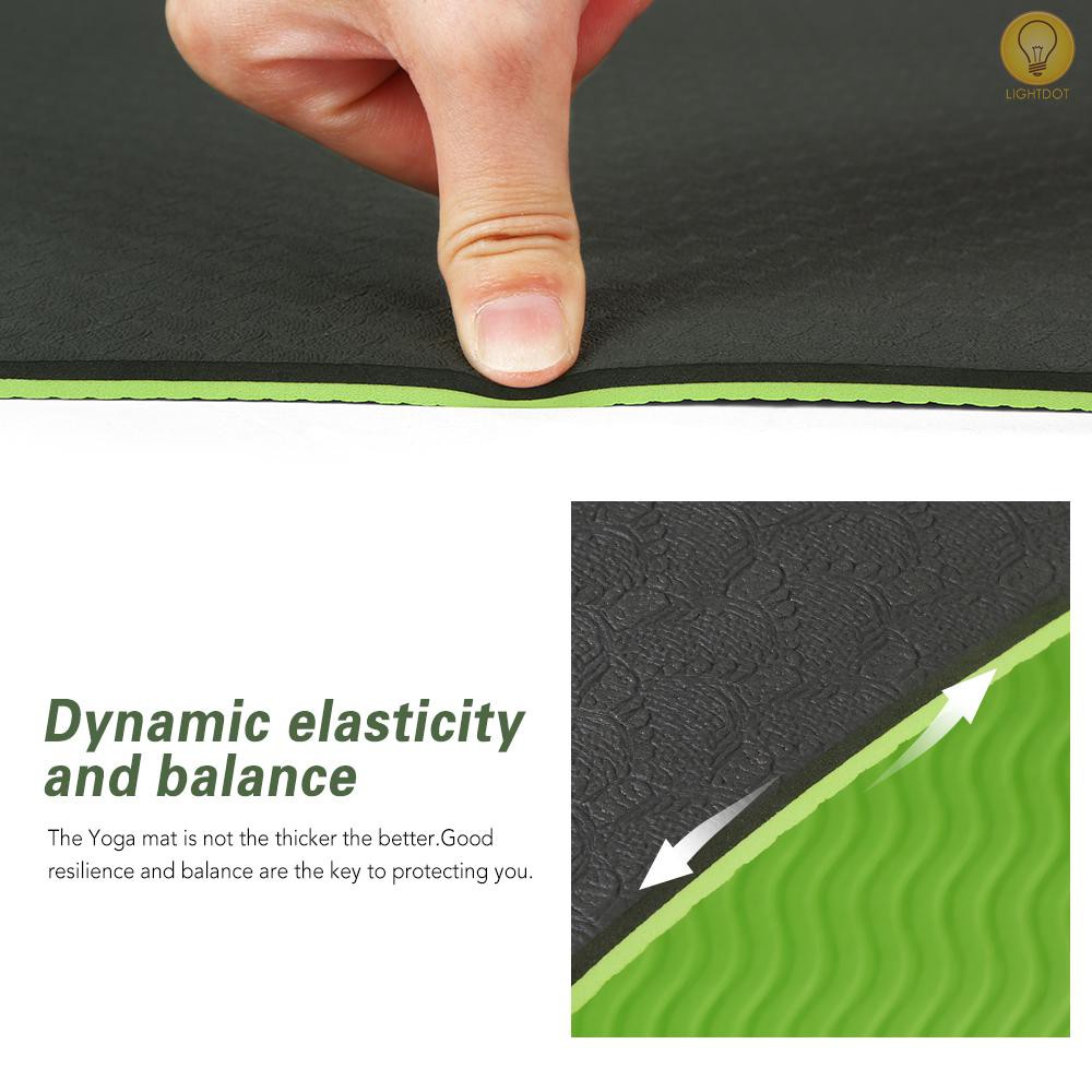 LT.D 72x24IN Non-slip Yoga Mat TPE Eco Friendly Fitness Pilates Gymnastics Mat Gift Carrying Strap and Storage Bag