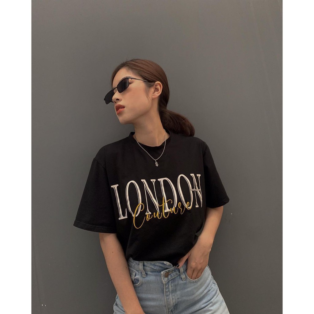 Áo thun nữ BLACKDOKI-LONDON , áo phông basic unisex form rộng tay lỡ chất cotton dày dặn cá tính M139 | BigBuy360 - bigbuy360.vn