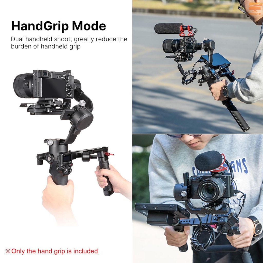 Lapt UURig R083 Multi-Form Gimbal Stabilizer Handle Foldable Hand Grip Extension Bracket with Cold Shoe Mounts 1/4 Inch Threads Aluminum Alloy Replacement for DJI Ronin RSC2