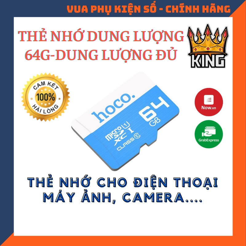 Thẻ Nhớ Micro SD Hoco 64Gb Class 10 - Hàng Chính Hãng - Bảo Hành 1 Đổi 1