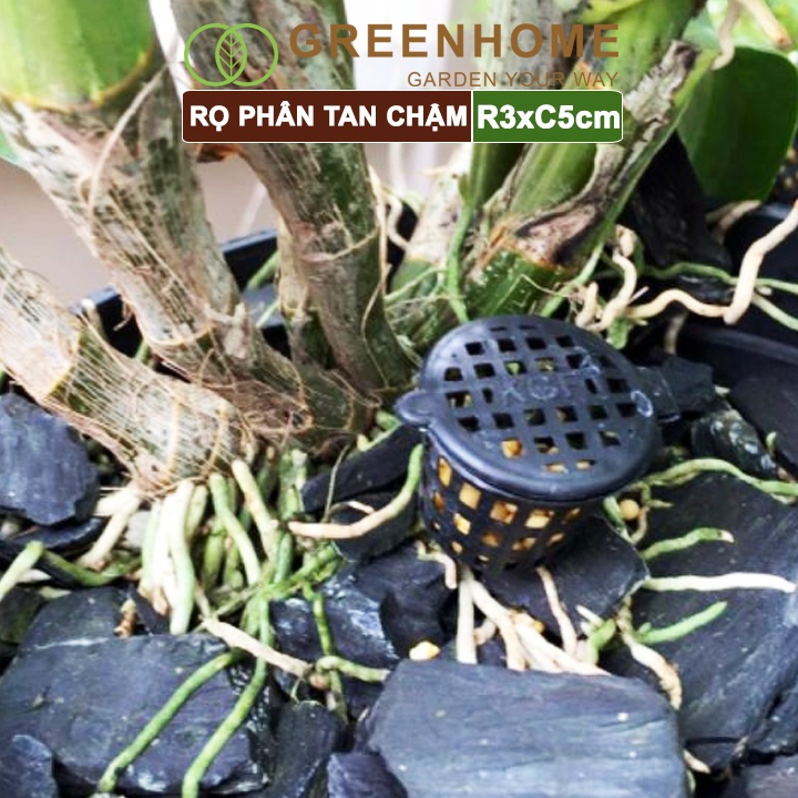 10 Rọ đựng phân tan chậm Greenhome, R3xC5cm, cắm chậu, tiện lợi, tiết kiệm phân bón
