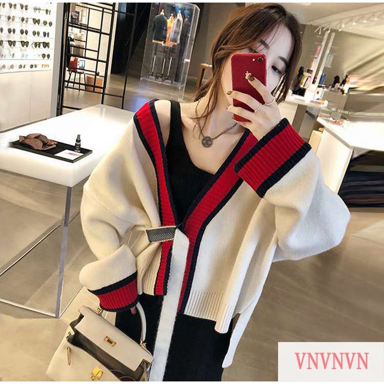 Áo Khoác Cardigan Tay Dài Dáng Rộng Thiết Kế Đơn Giản Thời Trang Mùa Thu Cho Nữ