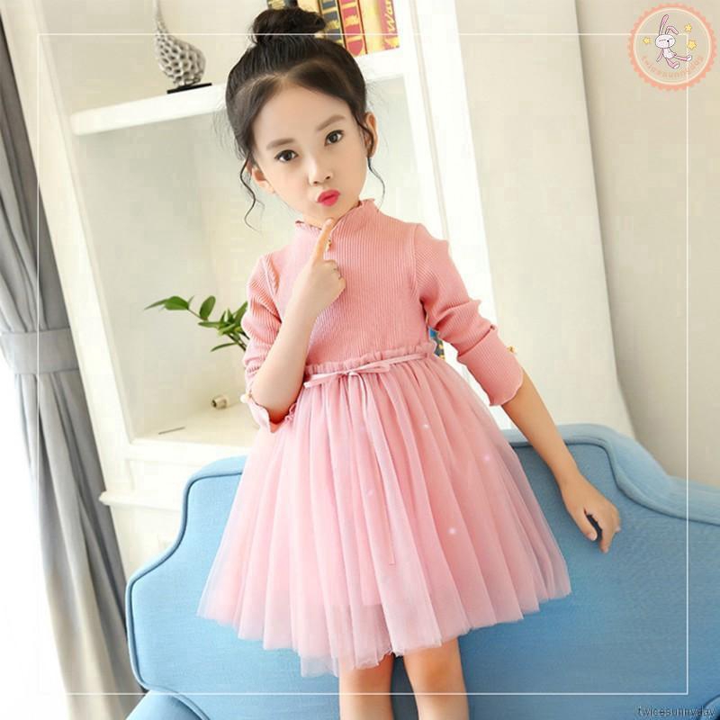 Đầm tutu bé gái tay dài phong cách Hàn Quốc