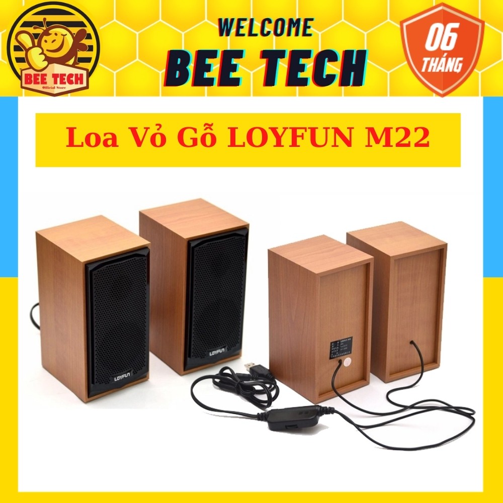 Loa máy tính,điện thoại, laptop ... vỏ gỗ LOYFUN M22, chất âm hay - Beetech