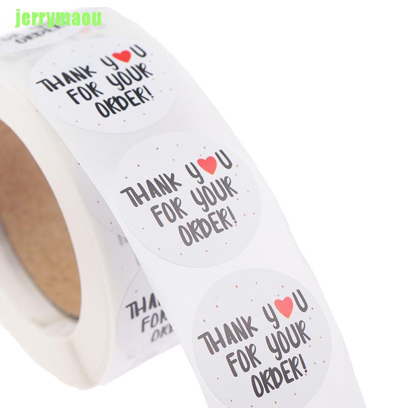 Cuộn 500 Nhãn Dán Màu Trắng 1inch In Chữ thank you Độc Đáo Trang Trí Phong Bì Đám Cưới