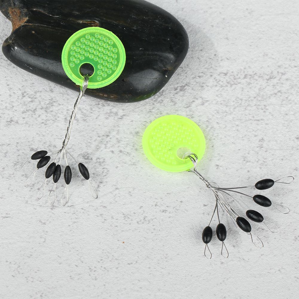 Set 60 phao câu cá kiểu hạt đậu hình bầu dục màu đen 10 nhóm chuyên dụng sử dụng ngoài trời