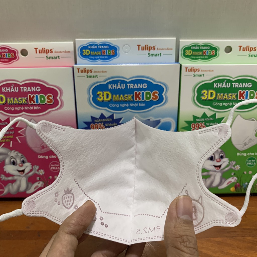 Khẩu Trang Trẻ Em 3D Mask TULIP Công Nghệ Nhật Hộp 10 Cái