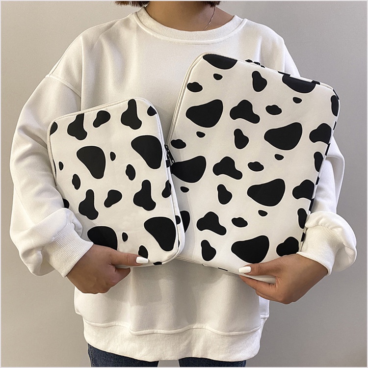 Túi đựng bảo vệ laptop 13/11 inch in vân da bò phong cách Hàn Quốc độc đáo