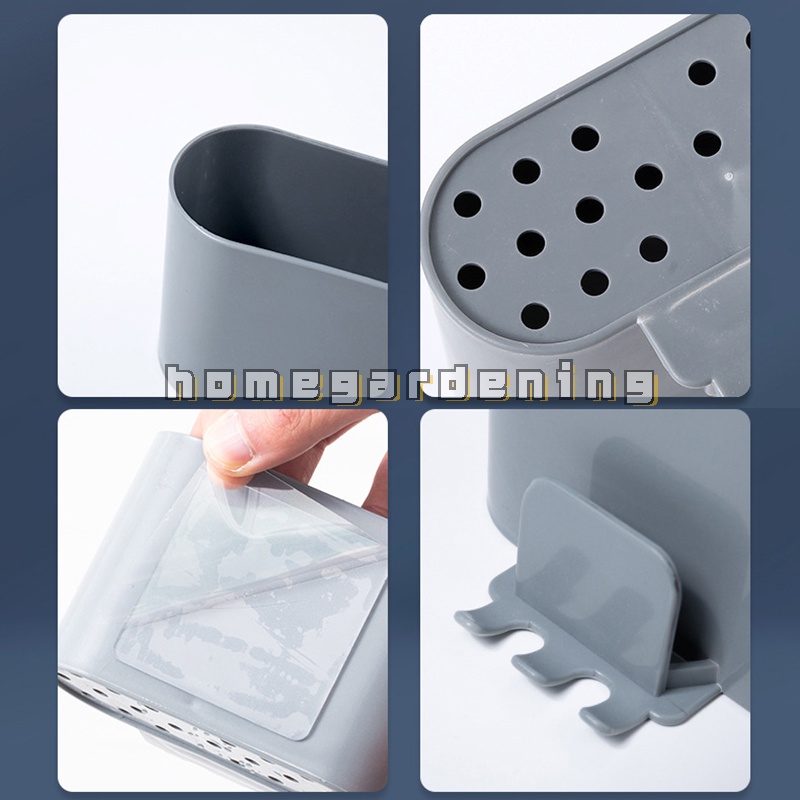 Giá đỡ cốc/ bàn chải đánh răng gắn tường không đục lỗ tiện lợi