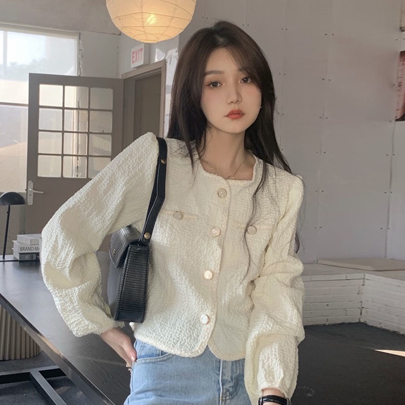 Áo Kiểu Tay Dài Phối Ren Họa Tiết Kẻ Sọc Thời Trang 2022 Cho Nữ