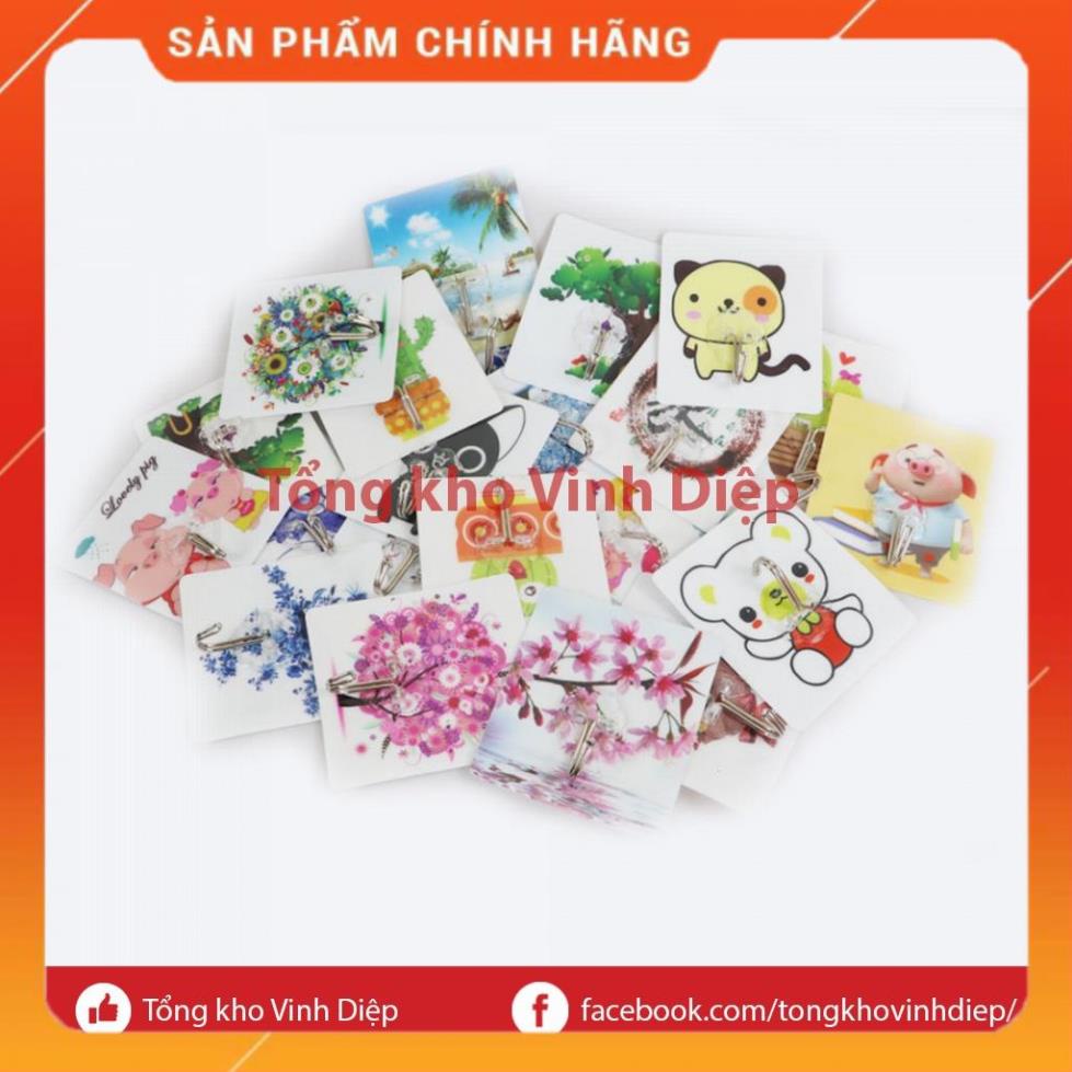 Móc dán tường phòng tắm, nhà bếp chịu lực tốt, họa tiết 3D