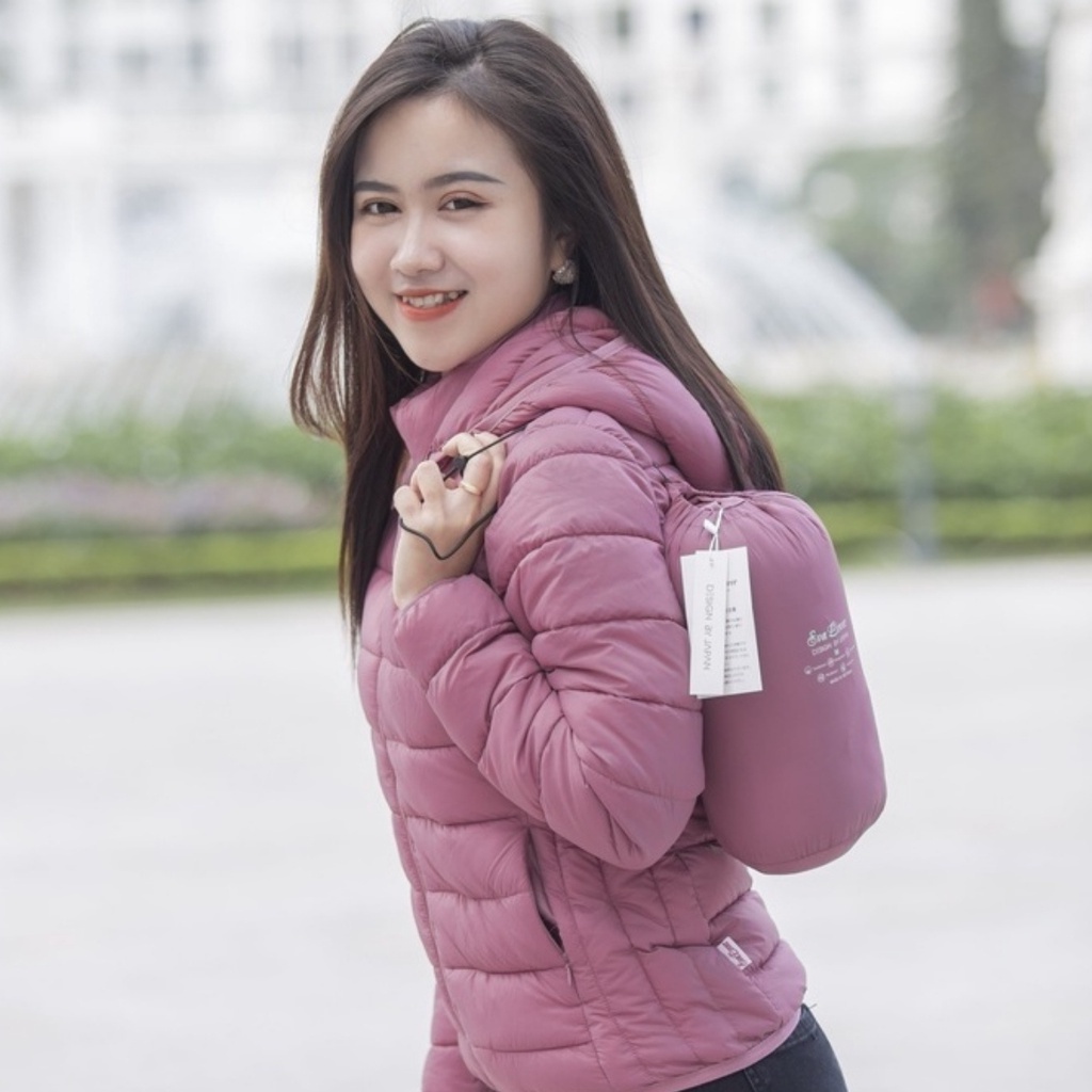 Áo Phao Nữ EvaFashionStylist Có Mũ Dáng Ngắn, Áo Khoác Siêu Nhẹ Chính Hãng Phong Cách Hàn Quốc