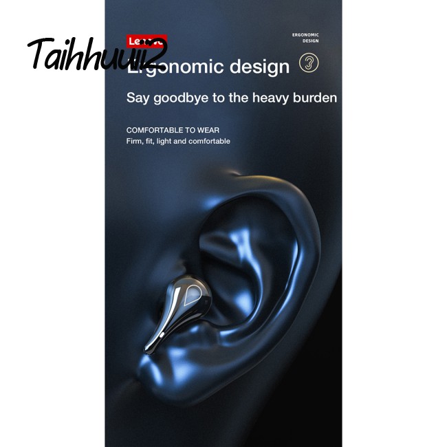 Huuii Lenovo Lp3 Wireless Bluetooth 5.0 Earphones Tws Headphone Stereo Bass Gaming Earbuds Power Display Sports Earbuds