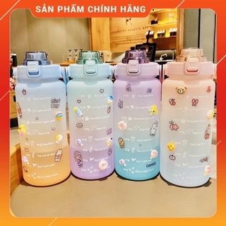 Bình đựng nước 2 Lít, chia vạch thời gian, nhắc nhở uống nước