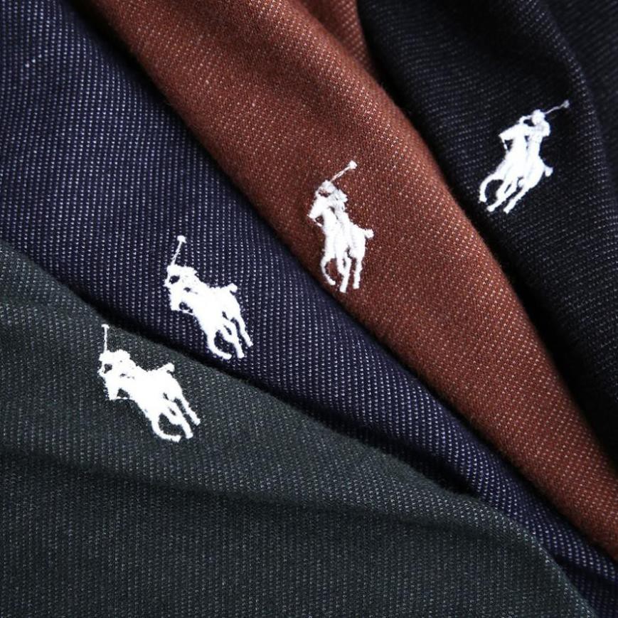 HÈ Áo Polo Ralph Lauren Basic Logo Thêu Brown 💯 ་ ; c1 1