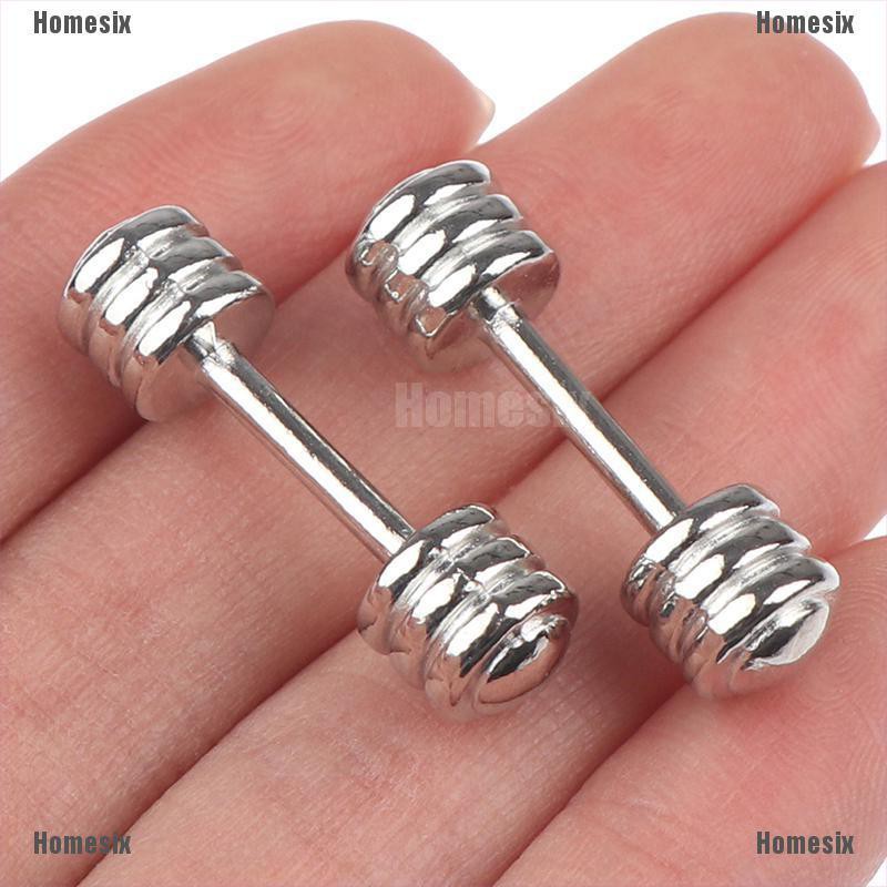 [HoMSI] 2Pcs 1/12 Dollhouse Barbell Dumbbells Fitness Weights Gym Model Toy Doll Decor SUU