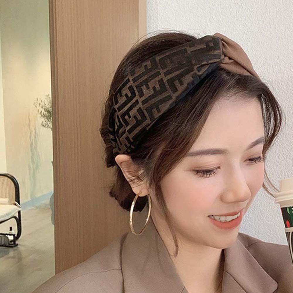 ANEMONE Băng Đô Cài Tóc Bản Rộng Thắt Nút Chéo Phong Cách Cổ Điển Ngọt Ngào Cho