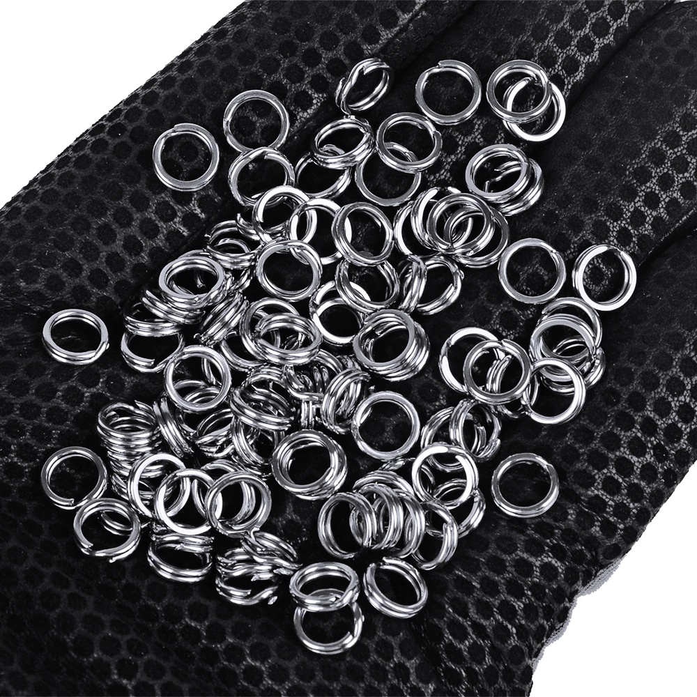 Set 100 Vòng Tròn Đôi Bằng Thép Không Gỉ Kích Thước 4-12MM Chuyên Dụng Cho Câu Cá