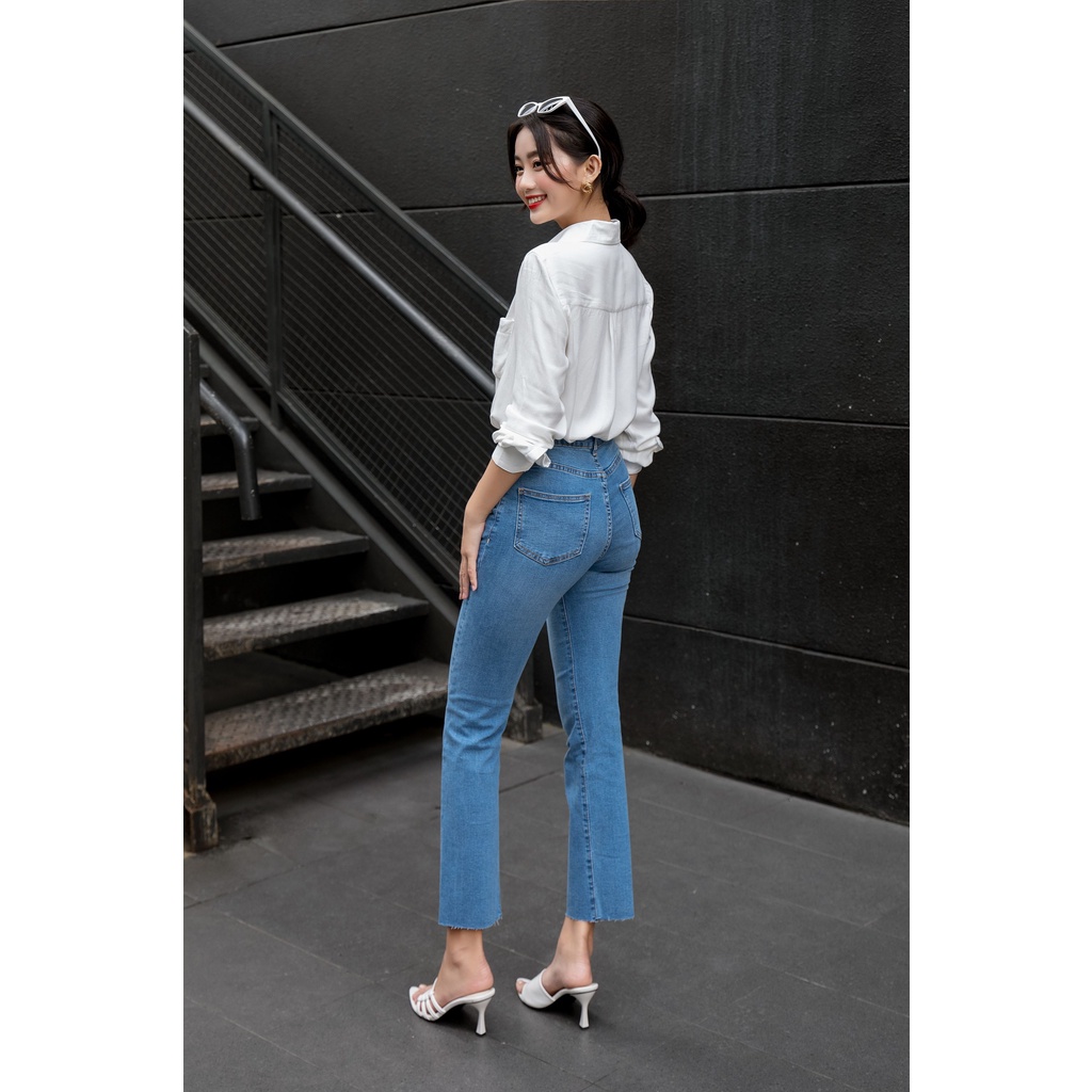 OLV - Quần Flare Jeans in Blue