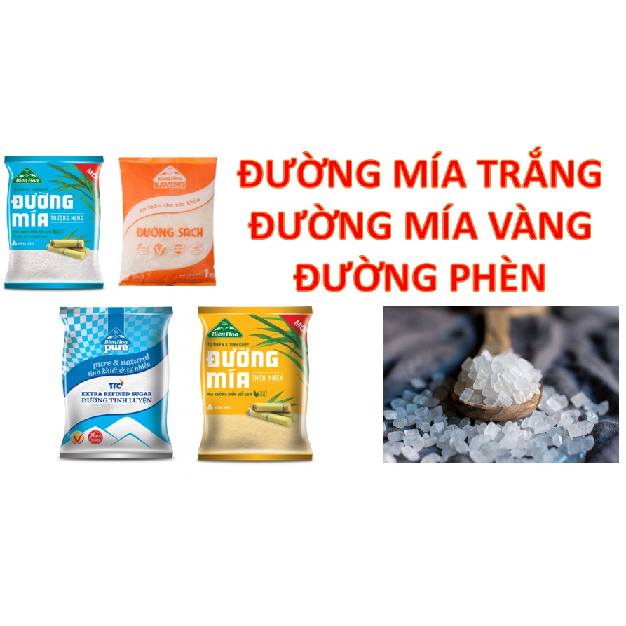 [DEAL SỐC] [RẺ NHẤT SHOPEE] ĐƯỜNG BIÊN HÒA ĐƯỜNG MÍA TRẮNG ĐƯỜNG MÍA VÀNG ĐƯỜNG PHÈN TINH LUYỆN