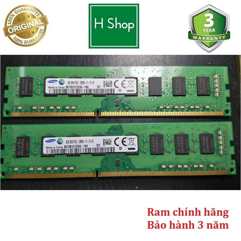 [Mã ELMS05 giảm 5% đơn 300k]Ram PC DDR3L (PC3L) 8Gb bus 1600 - 12800U tháo máy, bảo hành 3 năm | WebRaoVat - webraovat.net.vn