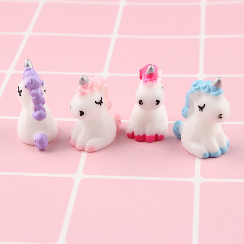 Em bé kỳ lân unicorn 3d phụ kiện trang trí charm slime