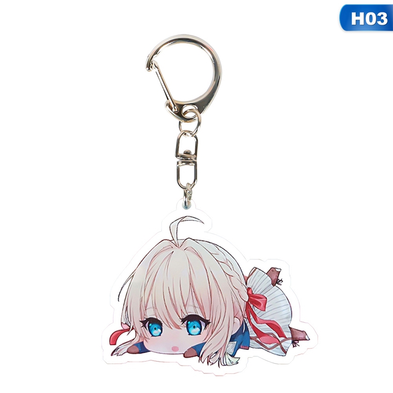 Móc khóa nhựa họa tiết hoạt hình Violet Evergarden