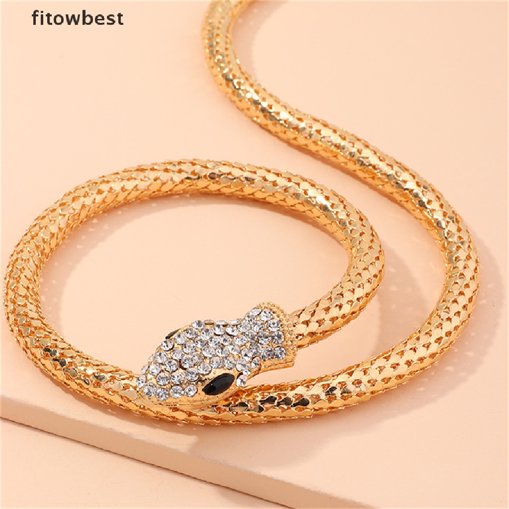 Vòng đeo tay/ Dây chuyền kiểu rắn đính đá zircon phong cách bohemian dễ thương thời trang