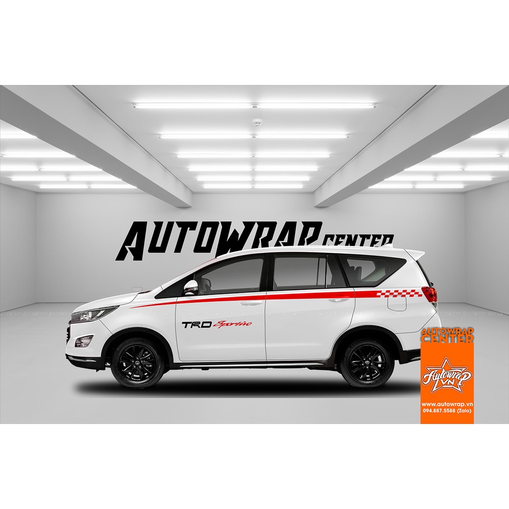 Tem họa tiết xe Innova TRD Sportino - Tem họa tiết ô tô Toyota, tem dán sườn xe thể thao