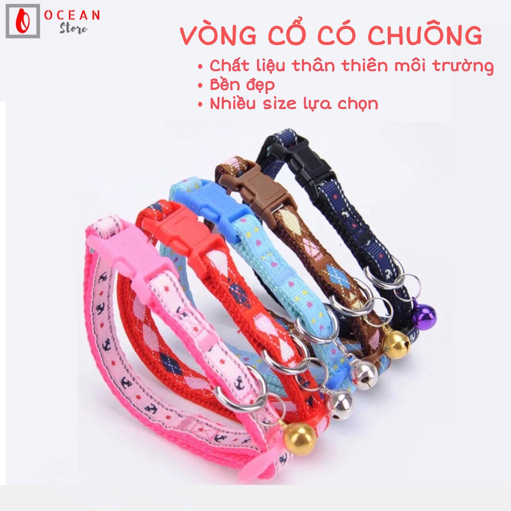 Vòng cổ có chuông nhỏ cho chó mèo - Phụ kiện thú cưng V03 (Size M)