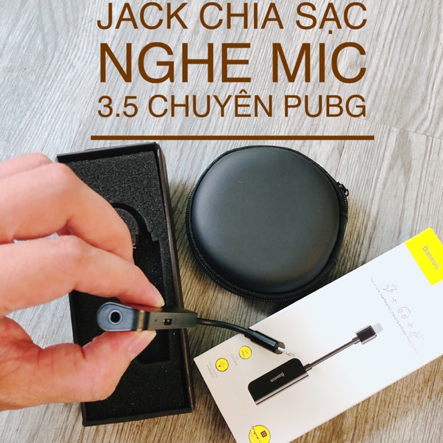 [Freeship] Jack L32 chia 2 cổng lightning sang 3.5 vừa sạc vừa nghe vừa mic được chuyên PUBG