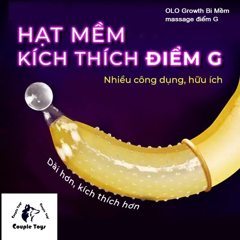 [Có bi] Bao cao su OLO Growth Bi Mềm massage điểm G hộp 5 bao, 5 bi