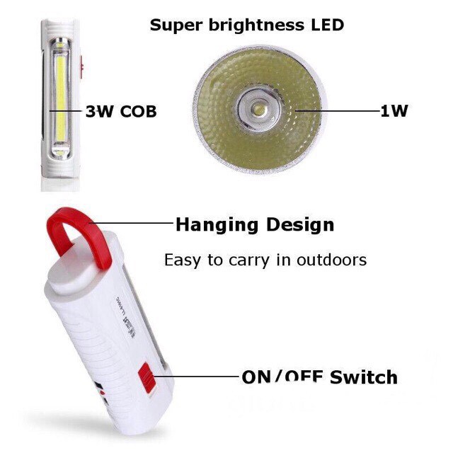 Đèn pin cắm trại năng lượng mặt trời có cổng sạc USB