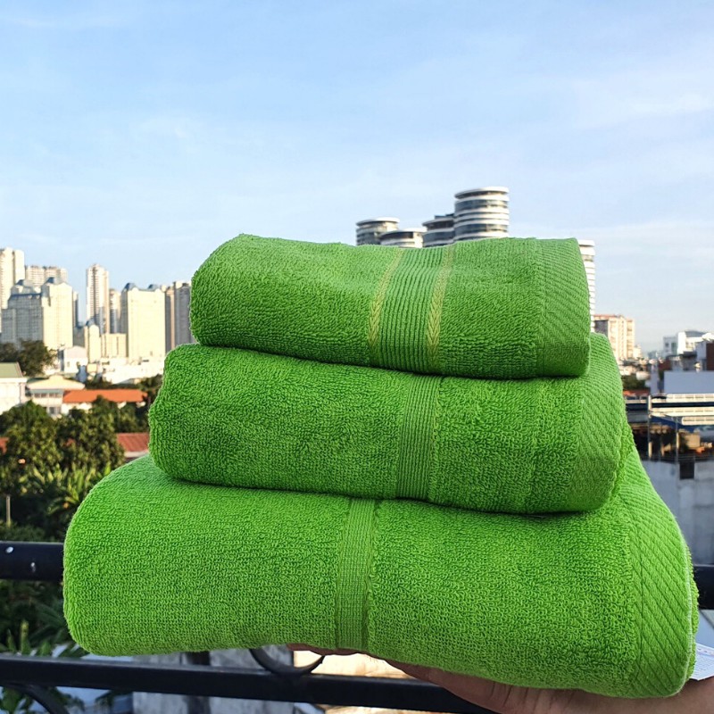 COMBO 3 Khăn tắm gia đình 100% Cotton mềm mịn, thấm hút tốt và tiết kiệm, khăn gội đầu và lau mặt