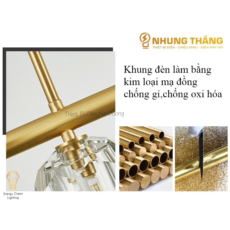 Đèn Thả 8 Chao T hủy Tinh DGT-9400 - Decor Trang Trí Nội Thất Sang Trọng - Phong Cách Hiện Đại - Kèm 8 Bóng