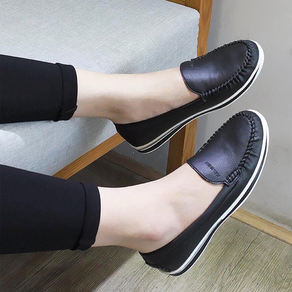 ✔️𝑪𝑯𝑰́𝑵𝑯 𝑯𝑨̃𝑵𝑮✔️Giày bệt Kaleea da bò nữ siêu êm chân