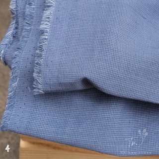 Vải Linen - Tưng sọc xanh xám