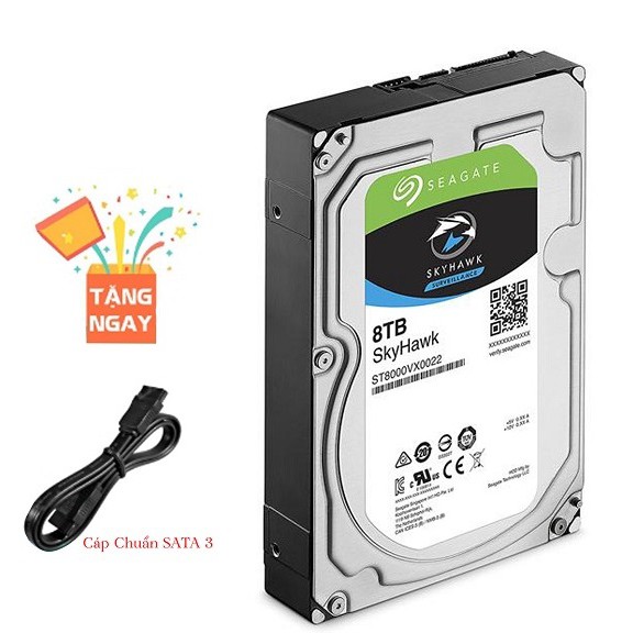 Ổ Cứng HDD Seagate SkyHawk Surveillance 8TB 7200RPM SATA3 6Gb/s 256MB Cache 3.5 inch Chính Hãng