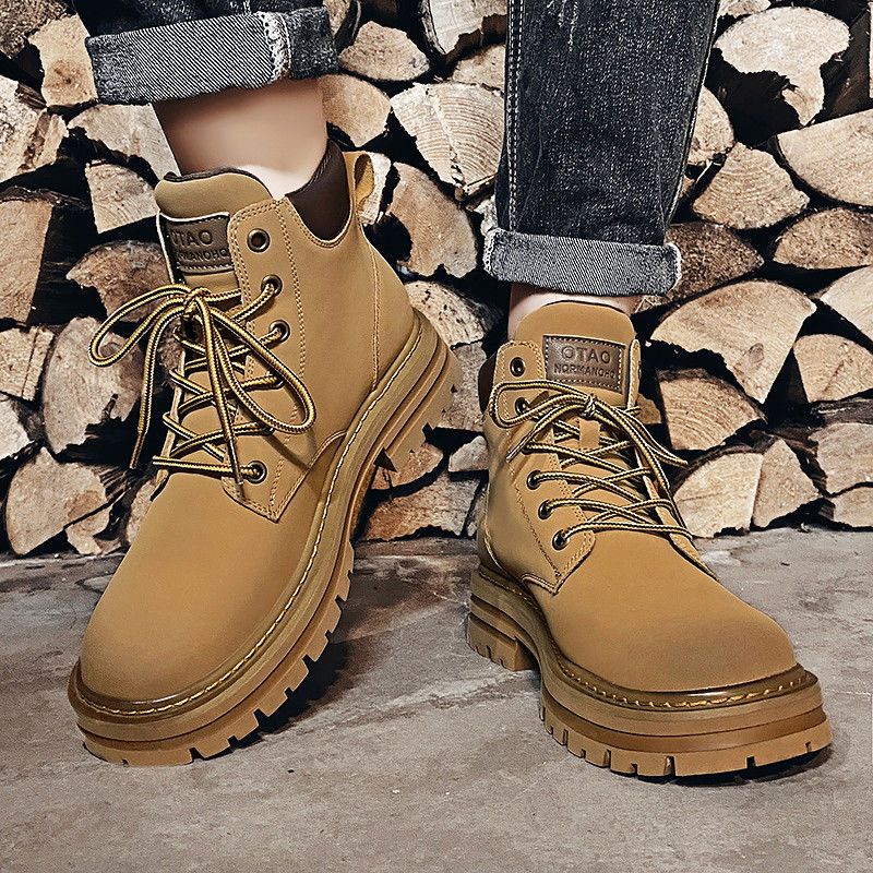 Giày Bốt Martin Da Đế Dày Phong Cách Anh Quốc Thời Trang Mùa Thu 2022 Cho Nam