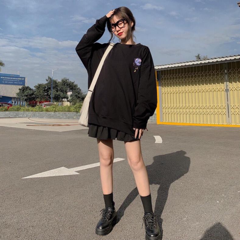 [Rẻ Vô Địch] Áo Thun Tay Dài Nữ Nỉ Form Rộng SWEATER UNI ulzzang (ẢNH THẬT)