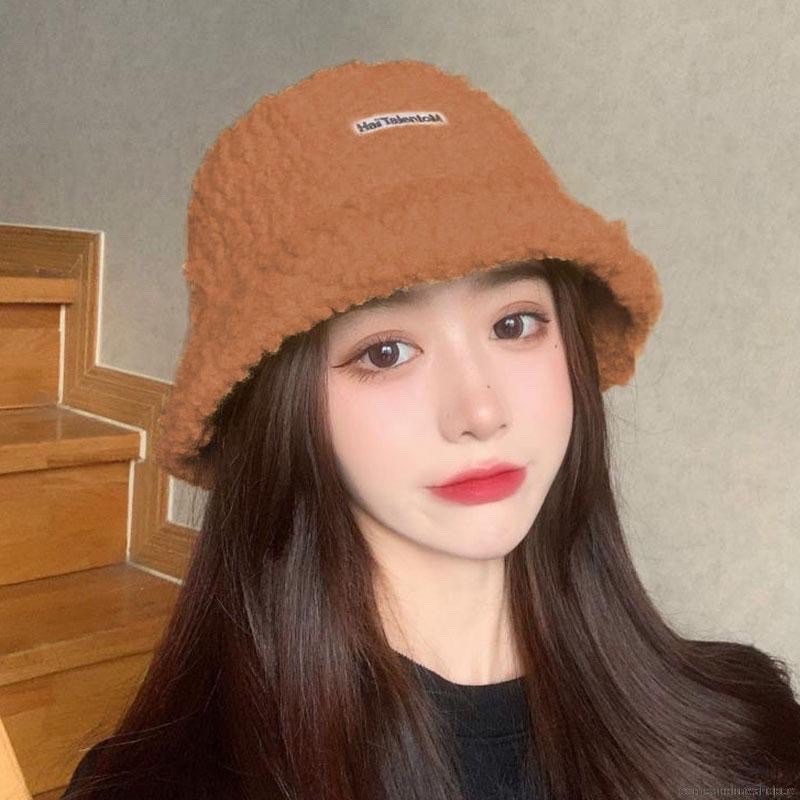 Nón Lông cừu Bucket Retro Phong Cách Ulzzang