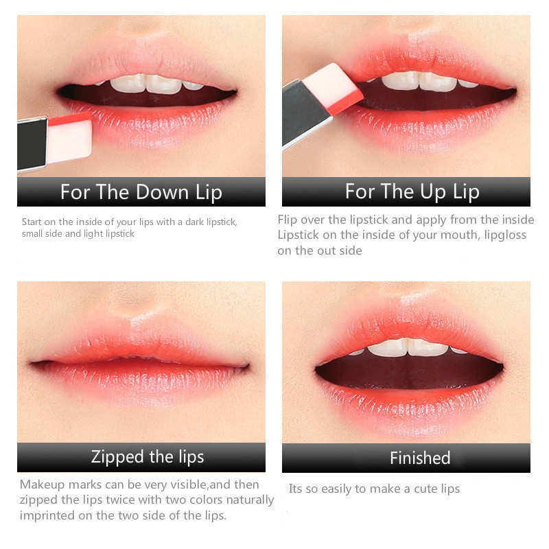 [Hàng mới về] Son môi hai màu dưỡng ẩm chống thấm nước lâu trôi thời trang cho nữ
