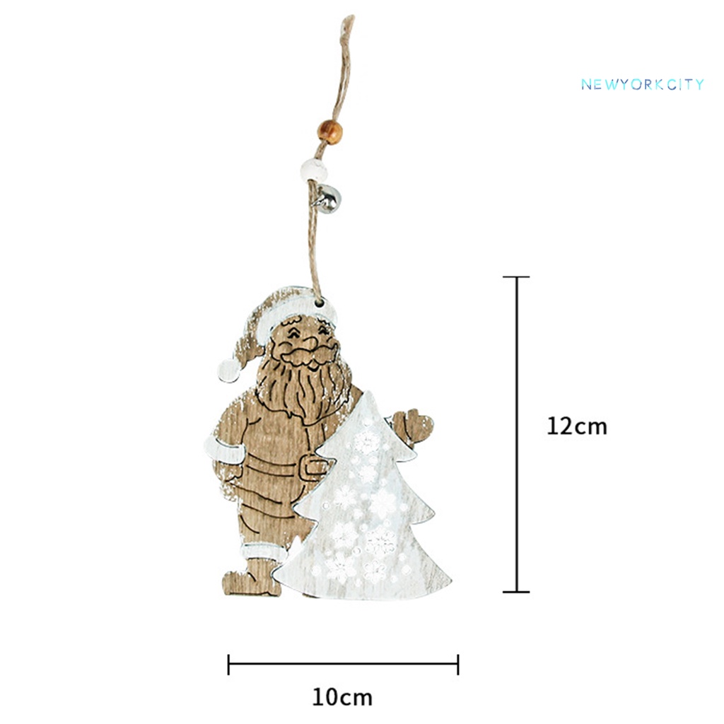 Phụ Kiện Treo Trang Trí Giáng Sinh Bằng Gỗ Hình Ông Già Noel Hoạt Hình Thân Thiện Với Môi Trường