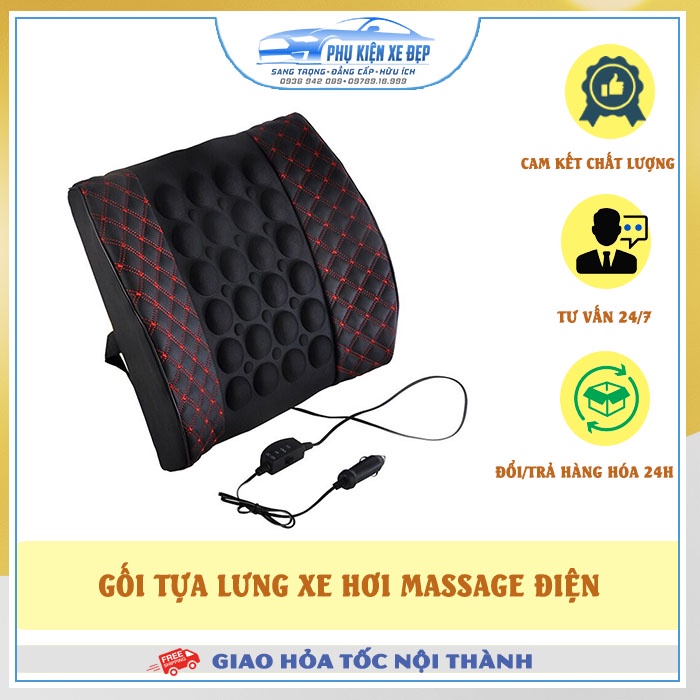 Gối tựa lưng ⚡FREESHIP⚡ xe hơi massage điện Cho Ô Tô