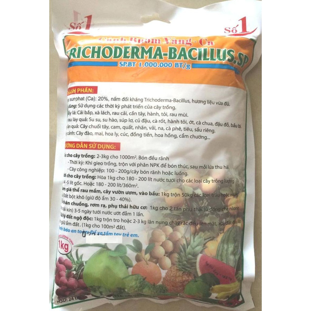 Nấm ủ Trichoderma 1kg ( Tặng 1 gói lân đỏ siêu kích rễ cây trồng) chuyên ủ phân chuồng, phân hữu cơ, hạn chế nấm đất