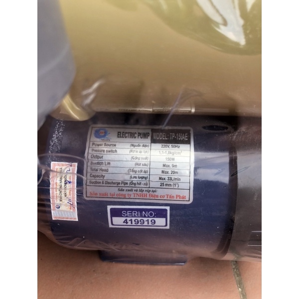 Máy bơm tăng áp 220v 150w