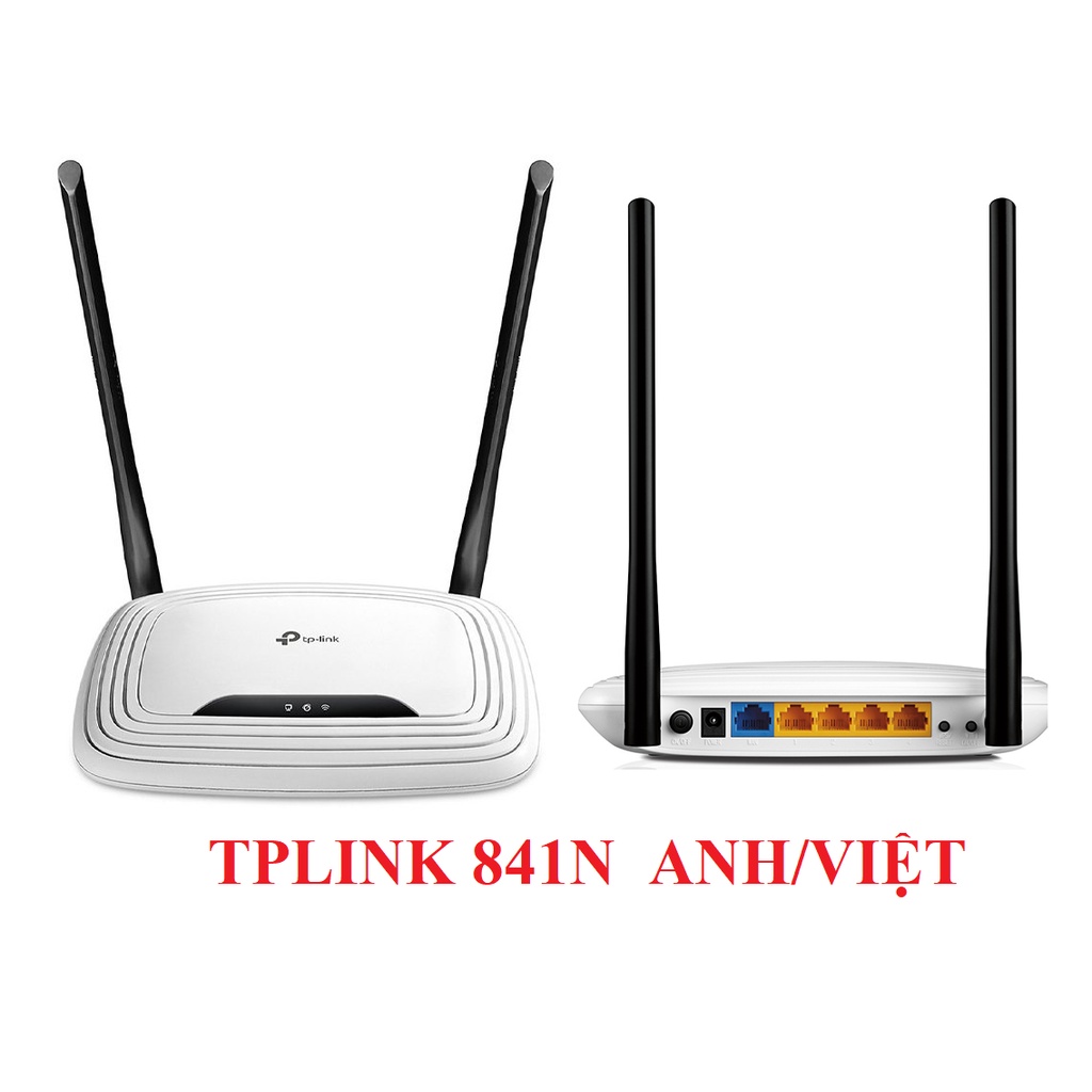 [BH 12T] Bộ phát Wifi TPLINK 841N 2 râu chuẩn N 300Mbps, Router wifi tplink giá rẻ cắm dây mạng dùng ngay